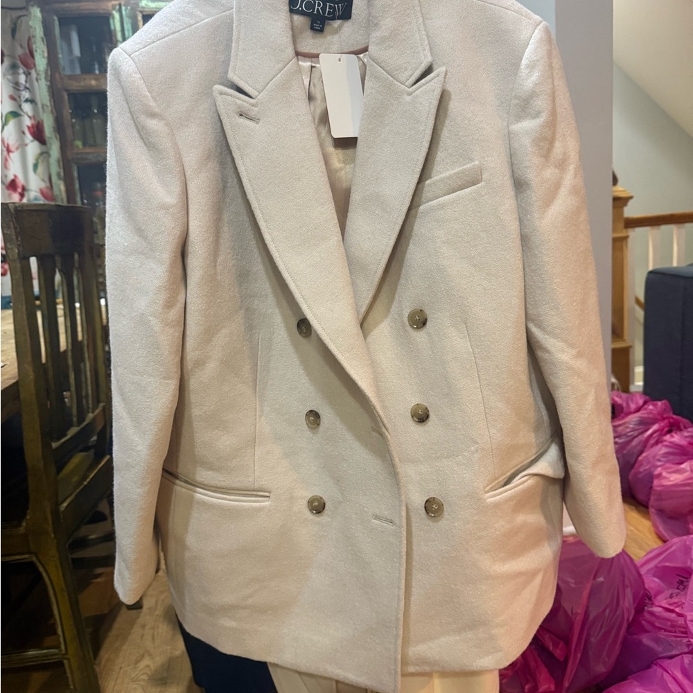 J. Crew Women's Beige Double-Breasted Blazer